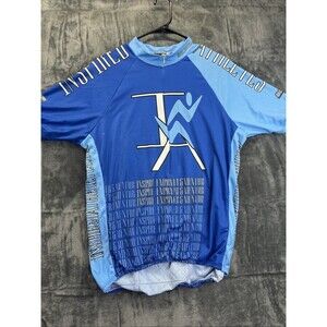 Hot Shoppe Designs Sz XL Cycling Jersey Inspire Athletes Blue White Bicycle USA
